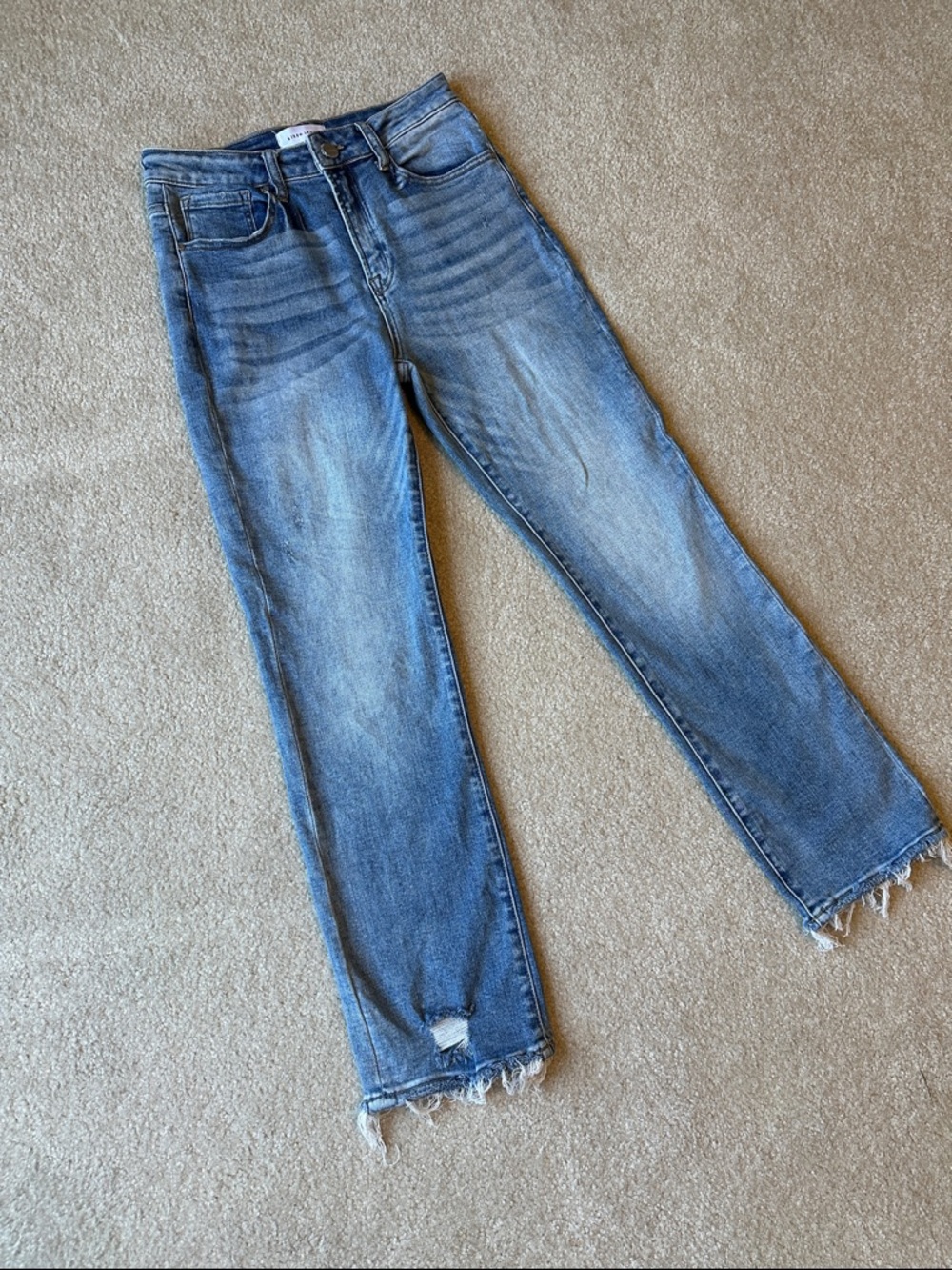 Women’s Cropped Straight-Leg Jeans in Light Blue Wash